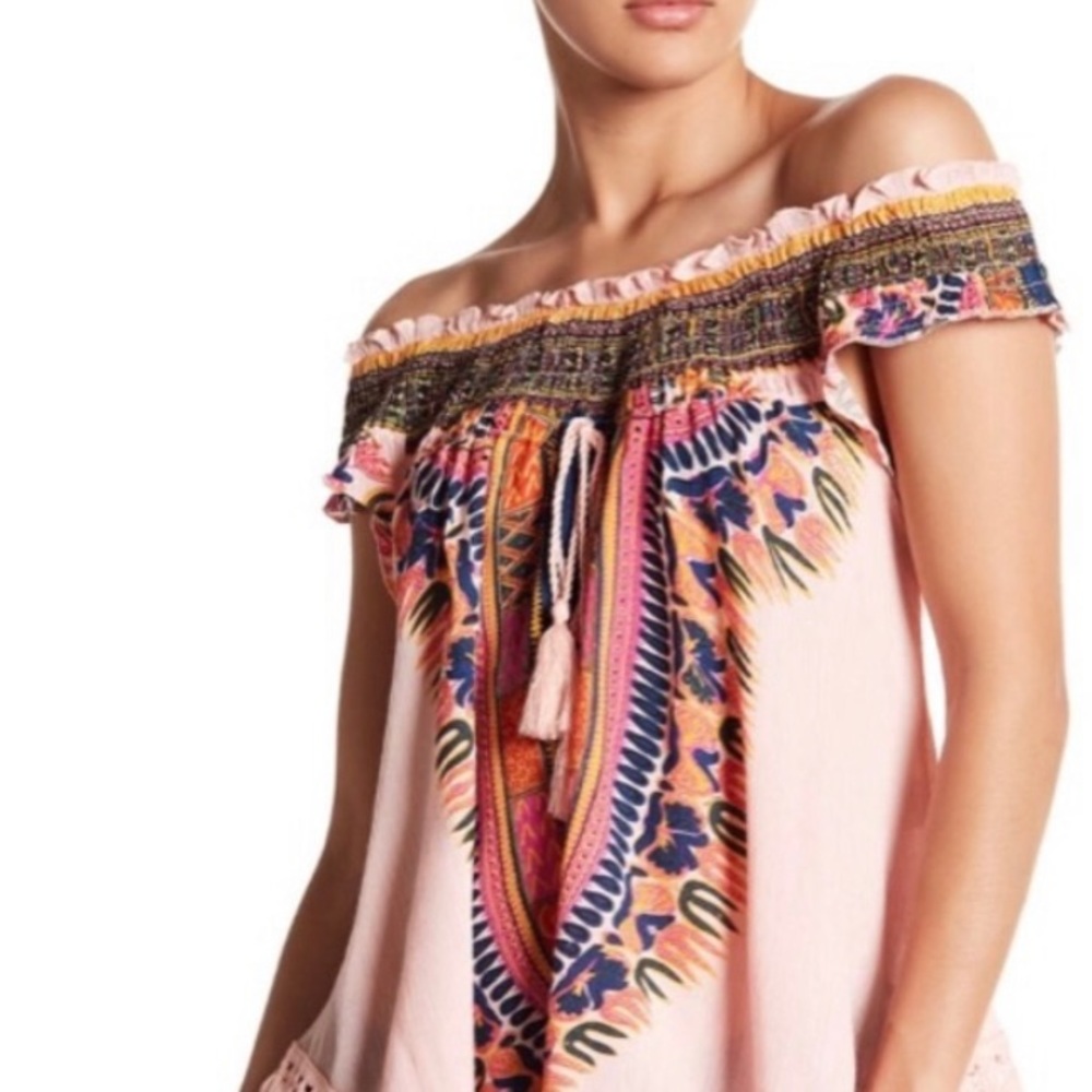 new Meghan LA  ꕥ Kingston Print Fringe Top ꕥ Pink - Picture 10 of 13